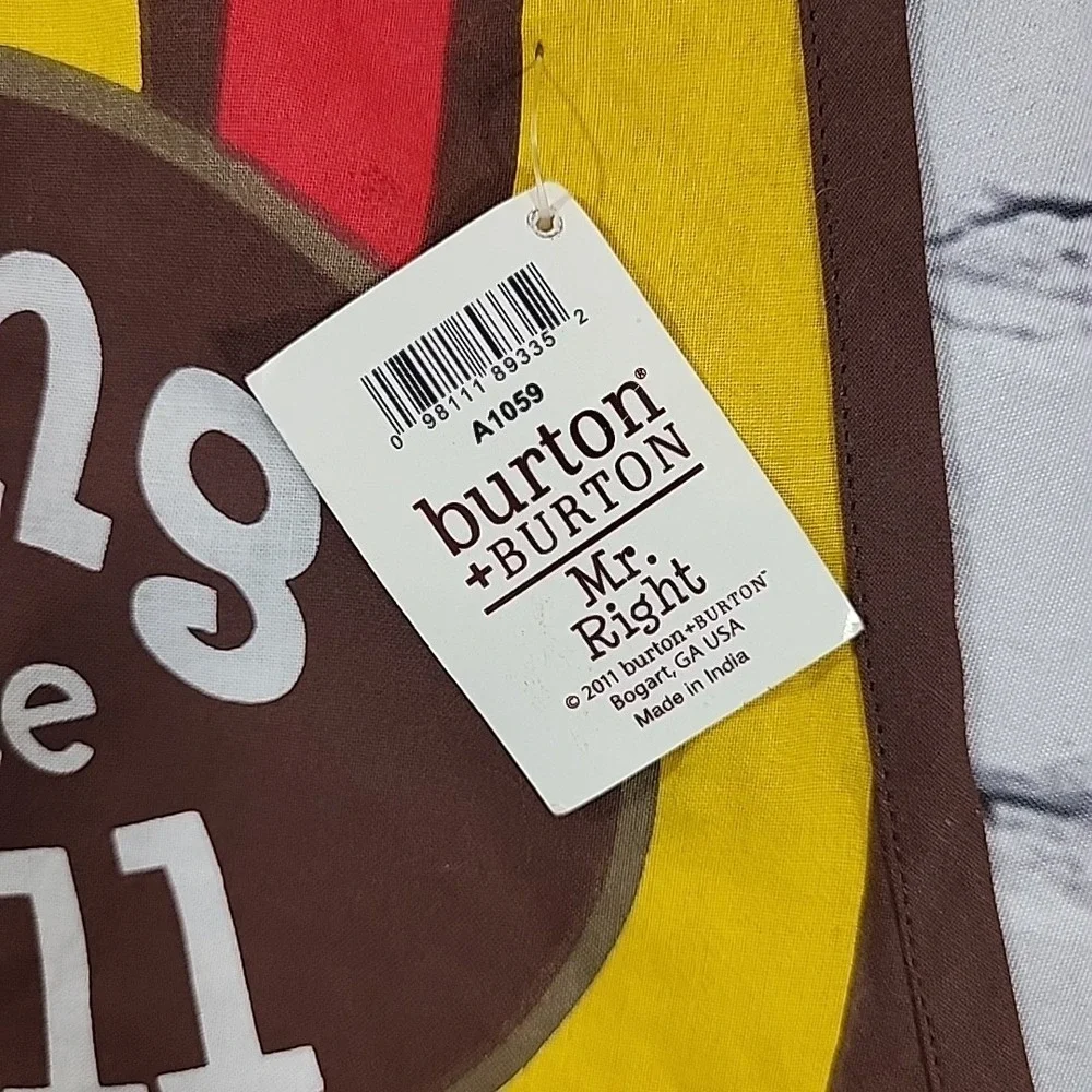 Burton MR Right King of The Grill Apron‎ Striped Yellow Red new NWT